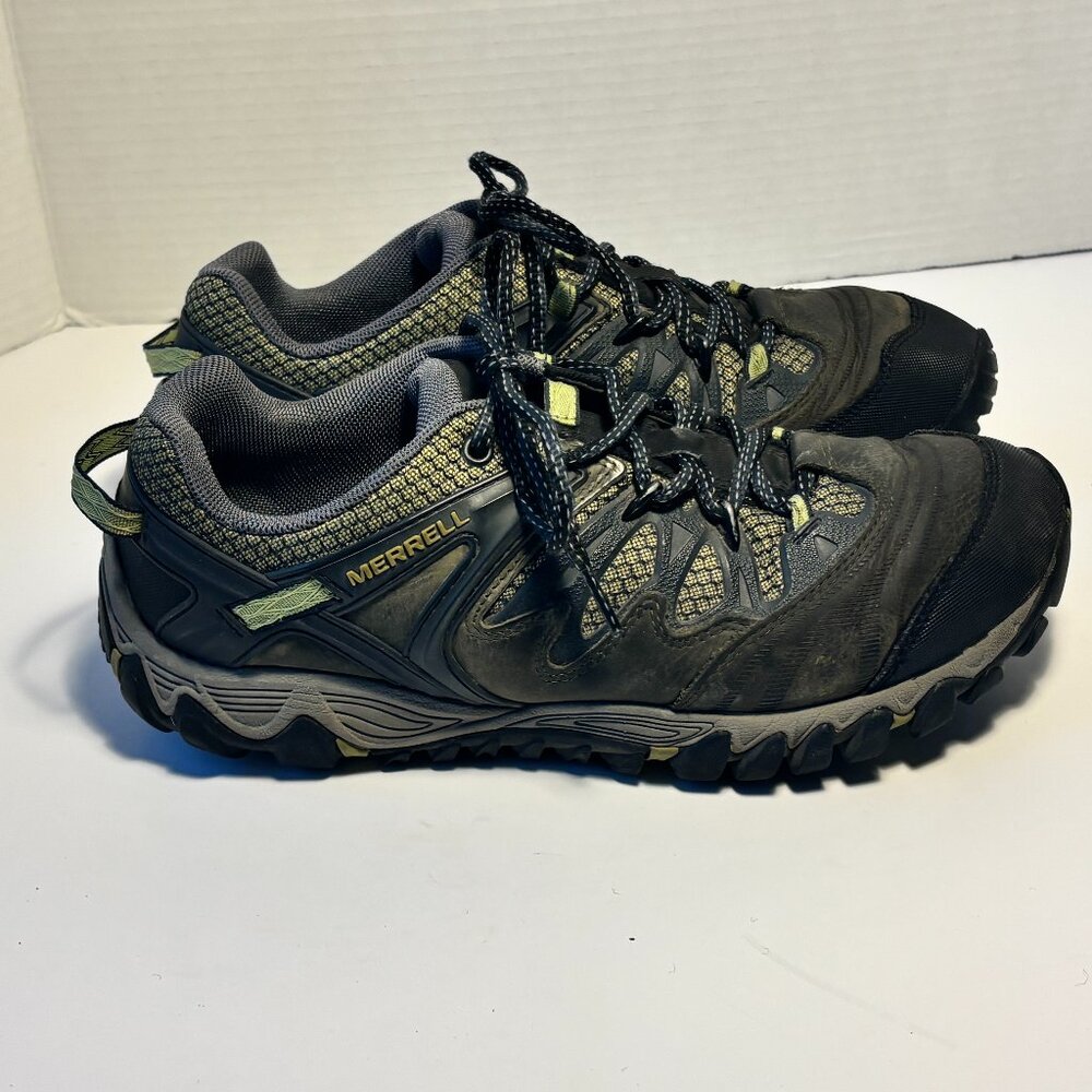 Merrell All Out Blaze Men's 9 Hiking Shoes Moss Navy Vibram J24309 Trail